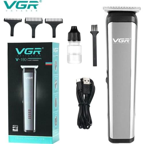 VGR Electric Hair Clipper USB Recharge Hairdresser Mens Oil Head Electric Push Scissors Shaving Push Household Haircut machine