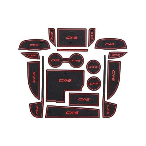 High quality Cup Mats Anti Slip Door Groove Mat Interior Car Styling For 2017 2018 Mazda CX-5 CX 5 CX5 Gate Slot Pad Non-slip