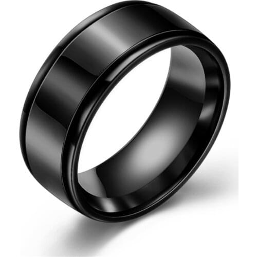 Yobest New Brand Simple Black/Silver Color/Gold Color Stainless Steel Wedding Rings For Men Women Fashion Jewelry Wholesale