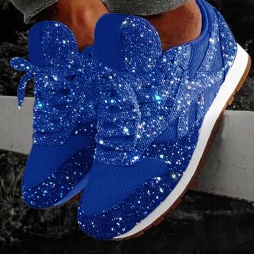 2020 Women Air Cushion Sports Shoes Outdoor Running Lace Up Ladies Shoes Woman Sneakers Crystal Tenis Feminino Casual Flats