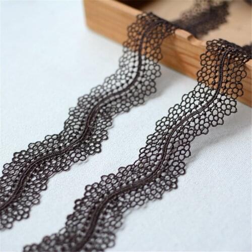 1 Meter Coffee Color Hollow Jacquard Water Soluble Hollow Lace Handmade Tape DIY Clothing Dress Laciness Ribbon Webbing Lace
