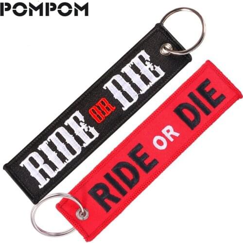 1 PC Red and 1 PC Black Ride Or Die Keychain Aviation Gift keychain for Car key tag Fashion Key Holder llaveros aviacion Jewelry
