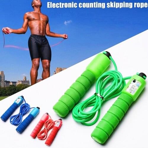 1PC Fashion Pro Sponge Jump Rope With Electronic Counter Adjustable Fast Speed Counting Skipping Rope Sport Exercise Equipments