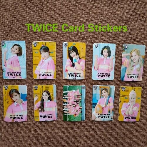 10pcs/set Kpop Twice Stickers HD Photo print 2020 Season Greeting album Crystal PVC card Kpop TWICE photocard stickers