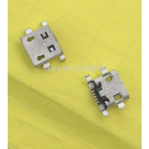 10pcs Micro USB mini Connector 5pin heavy plate 0.9mm DIP4 flat no side Long body for ZTE V880 Mobile phone charging tail socket