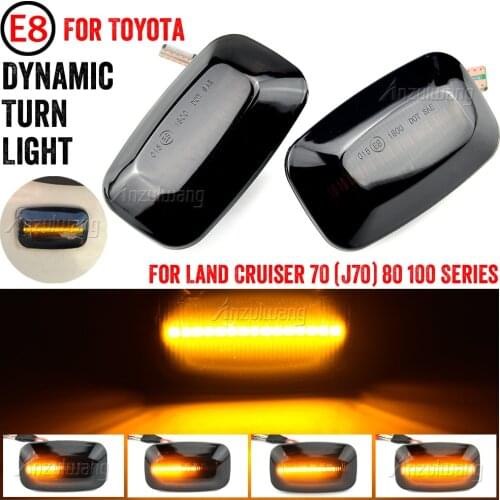 2Pcs Dynamic LED Side Marker fender Lights Flowing Turn Signal Light for Toyota Land cruiser Landcruiser 70 80 100 Series