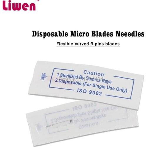 New 500pcs 9pins microblading needles disposable permanent makeup tattoo blades needles free DHL shipping