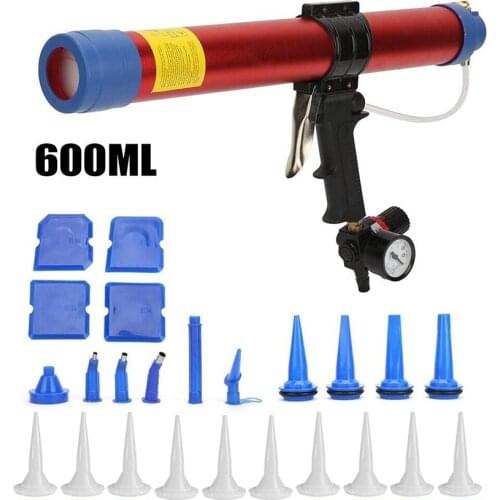 600ml pneumatic sealant gun air valve silicone sausage caulking tool glass rubber grouting pressure gun caulking nozzle