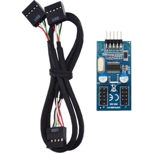 9-pin Desktop Extender，9-pin USB 2.0 Input Adapter，1 Male to 2/4 Female Great Performance