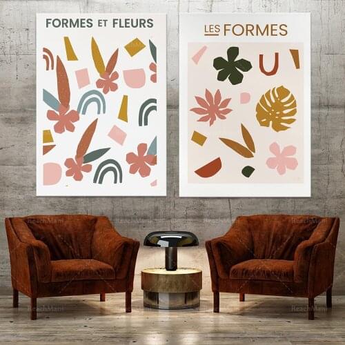 Abstract shape art, flower exhibition prints, exhibition posters, printable wall art museum posters minimalist prints. Fashion A