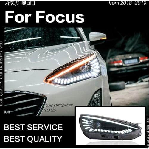 AKD Car Styling for Ford Focus Headlights 2018-2019 New Focus LED Headlight Dynamic Signal Led Drl Hid Bi Xenon Auto Accessories