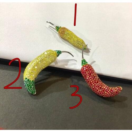 Pepper chili brooch pins 925 sterling silver fine women jewelry free shipping red gold color