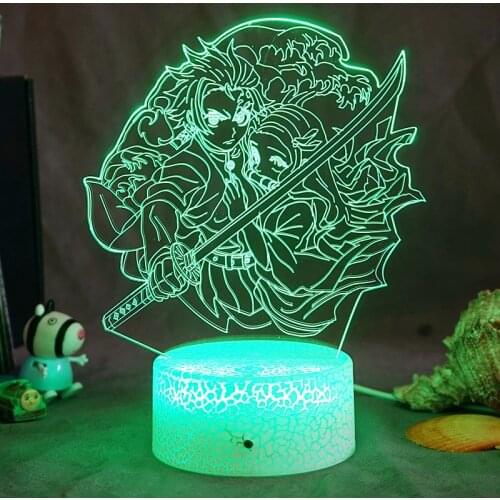 Manga Demon Slayer For Home Decoration Bedroom Kimetsu No Yaiba Tanjiro Kamado Desk Lamp Led Panel Lights Gift Lamp