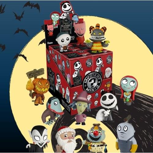 Disney Blind Box The Nightmare Before Christmas Barrel Lock Sally Shock Action Figure Doll Toys Car Decoration Gifts for Kids