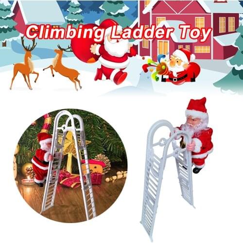 Electric Climbing Ladder Santa Claus Christmas Figurine Ornament Xmas Party DIY Crafts Festival Navidad 2020 Children Gift 3
