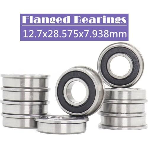 FR8-2RS Bearing 12.7x28.575x7.938mm ( 10 PCS ) ABEC-1 Miniature Flanged FR8RS Ball Bearings RI-1218RS