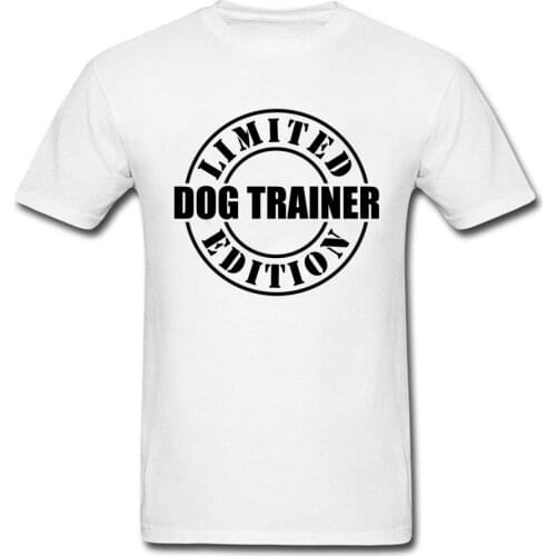 Dog Trainer T-shirt Custom Men T Shirt Pet Logo Tshirt Summer Cotton Fabric Clothing Black White Casual Shirts Slim Fit