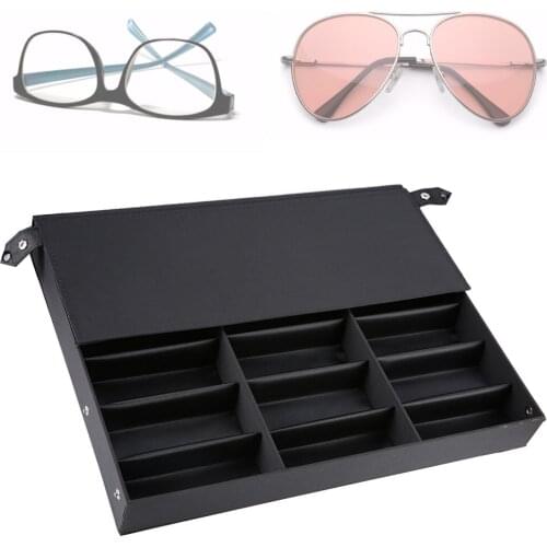 18 Grids Portable Sunglasses Storage Box High Capacity Organizer Glasses Display Case Stand Holder Eyewear Eyeglasses Holder Box