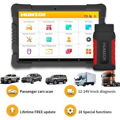 Diesel TrucK Diagnostic Tool ABS Airbag TPMS DPF IMMO Wireless Car Heavy Duty Full System OBD2 Scanner with 18 Special Functions