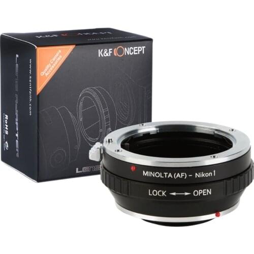 K&F Concept Lens Mount Adapter with Tripod for Minolta MA AF Lens to Nikon 1 Mirrorless Cameras S2, J4, V3, AW1, S1, J3, V2, J2