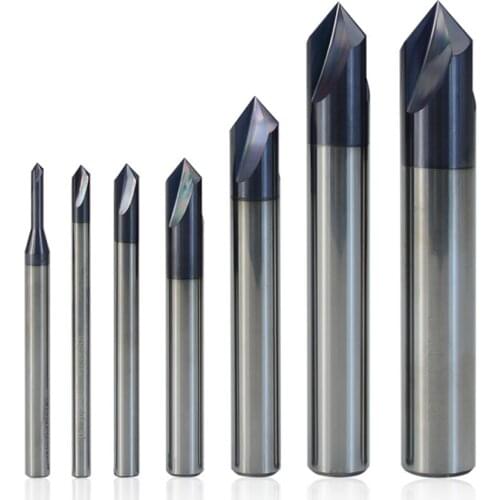 90 Degree Chamfer End Mill 3 Flute 2-12mm Tungsten Carbide CNC Deburring Router Bit for Engraving Chamering Milling Cutter