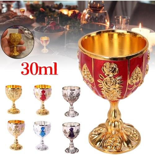 30ML Retro Creative Small Beverage Wine Cup Gold European Style Home Bar swig cup Manual Grinding Stable Base