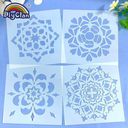 Round Decorative Pattern Painting Tool Cake Stencils DIY Mousse Fondant Decoration Powdered Sugar Sieve Spray Flower Template