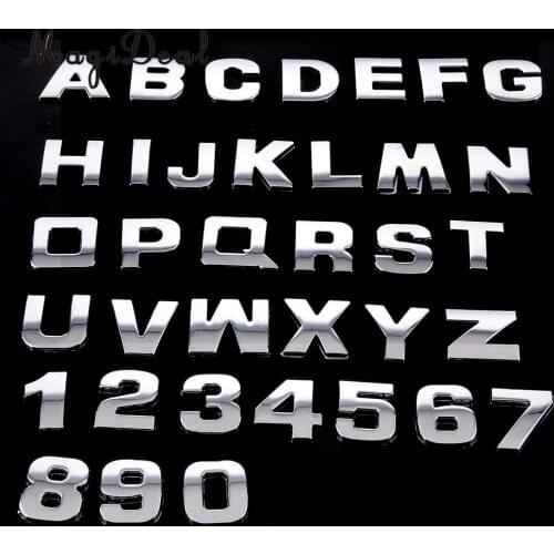 MagiDeal 3D Mirror Letter A-Z Alphabet Wall Sticker Room DIY Family Name Stickers Car Emblem Figure Home Wedding Decoration