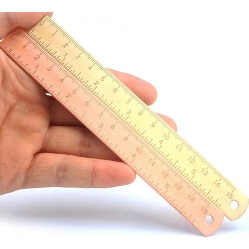 Copper ruler Vintage pure brass bookmark ruler Mini copper Painting drawing tool Rulers