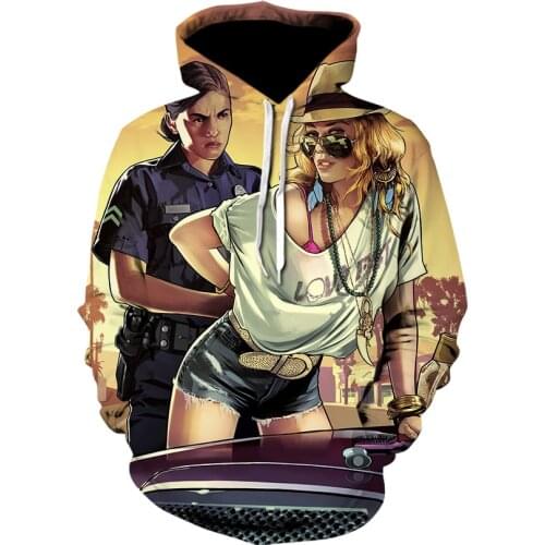 2021 Hot Game GTA 5 jacket Grand Theft Auto 3D Print Mens Hoodies Funny Hip Hop Long sleeve Sweatshirt Hipster hoodie Clothes