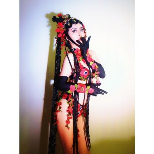 Nightclub bar festival opera bikini dance gogo chinese style costume halloween party cosplay costumes