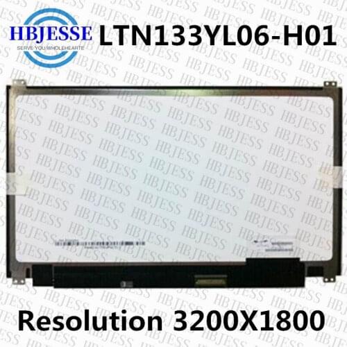New IPS Matrix for Laptop 13.3" LTN133YL06-H01 72% NTSC LED Screen Glossy 40Pins QHD 3200X1800 LCD Display Replacement