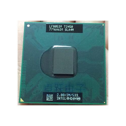 Original for Intel Core Duo Laptop cpu T2450 2M 2.00 GHz 533 MHz Original PGA notebook processor compatible with 945 943 chipset