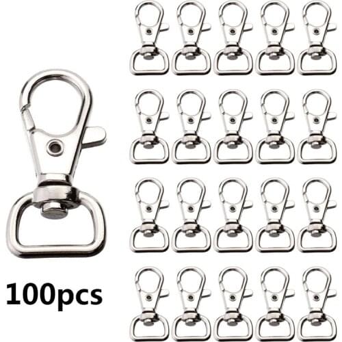 PARETO 100Pcs 38mm Swivel Trigger Clips Snap Hooks Lobster Clasp for Keychain Bag DIY Craft Key Buckle