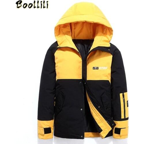 New Fashion Mens Winter Parka Stand Collar Duck Down Jacket Men Parka Color Matching Warm Coat Man Casual Park Clothes Youth