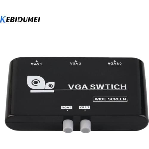 Kebidumei New Original 2 In 1 Out VGA/SVGA Manual Sharing Selector Switch Switcher Box For LCD PC High Quality