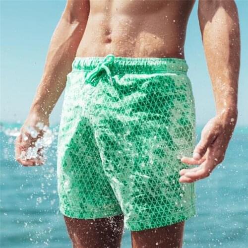 Color-changing Beach Shorts Men Quick Dry Swimwear Board Shorts Swimming Surfing Shorts