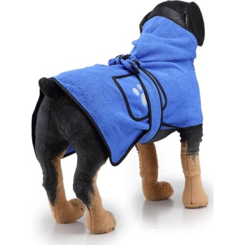 Adjustable Pet Drying Hooded Clothes soft Towel for dogs Super Absorbent Capacity Soft Dog Bathrobe Robe Warm Animal Pajamas