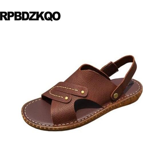 Water waterproof mens sandals 2019 summer outdoor large size open toe 45 slippers brown flat beach slides shoes casual fashion