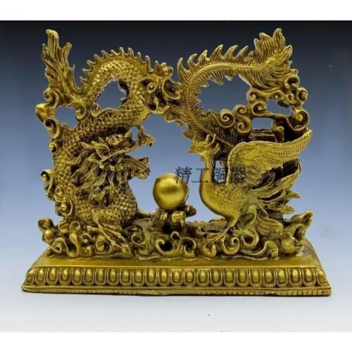 Cobre puro muebles de la decoración del dragón y Fénix artes decorativas y artesanías muebles para el hogar