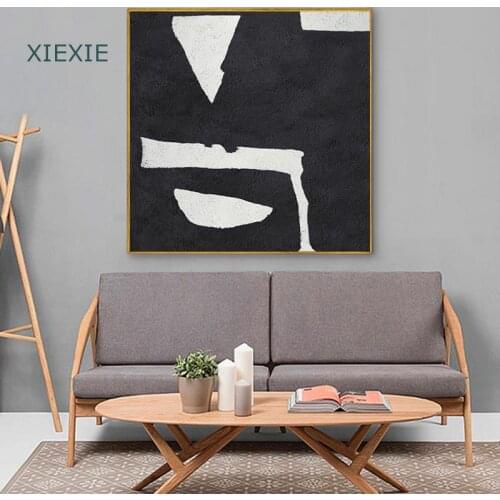 Modern Simplicity Black and White Canvas Painting Abstract Poster Wall Art Decoration for Home Living Room Office Bedroom