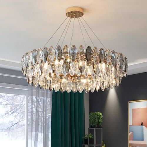 Modern Luxury Crystal Pendant Lights Lustre Bedroom Living Dining Room Indoor Lighting Led Hanging Light Fixture Home Decor Lamp
