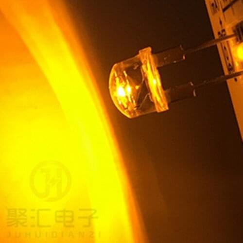 8mm Yellow Straw Hat Light LED Emitting Diode Ultra Bright Lamp Bead Plug-in DIY Kit Practice Wide Angle F8
