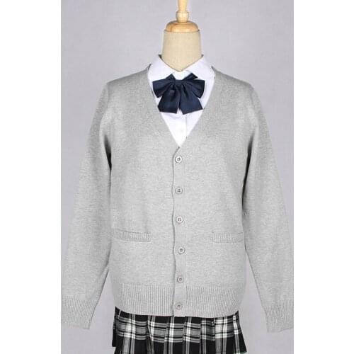 2020 Japanese JK Uniform Cardigan Women Spring Autumn Preppy Style Girls Long Sleeve V-neck Loose Casual Knitted Sweater Outwear