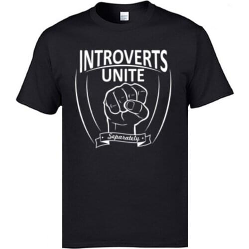 All Cotton Mens Introverts Unite Separately Tshirts Unique Tops & Tees Slim Fit 3D Printed O Neck T Shirt