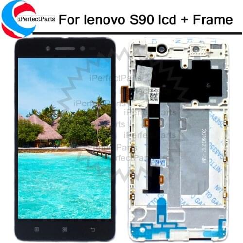 For 5.0" Lenovo S90 LCD Display Touch Screen Digitizer Assembly With Frame S90-T S90-U S90-A free shipping
