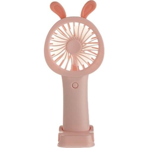 1pc Portable Rechargeable Fan Air Cooler Operated Hand Held USB Solid Color Hand Portable Desktop Home Office Fan