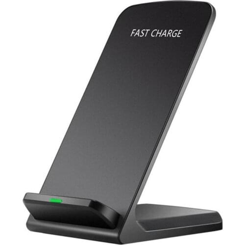 10W Portable Vertical Double Coil Wireless Charger with LED Indicator Fast Charge for Qi Standard Smart Mobile Phone