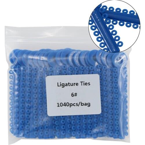 1040 Pcs Ligature Tie Dental Ortho Ring Elastic Latex Bands 6# Dark Blue