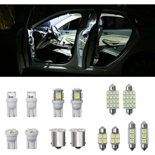 14 PCS T10 36mm white car LED bulb interior light kit car interior map dome license plate glove box replacement white bulb set